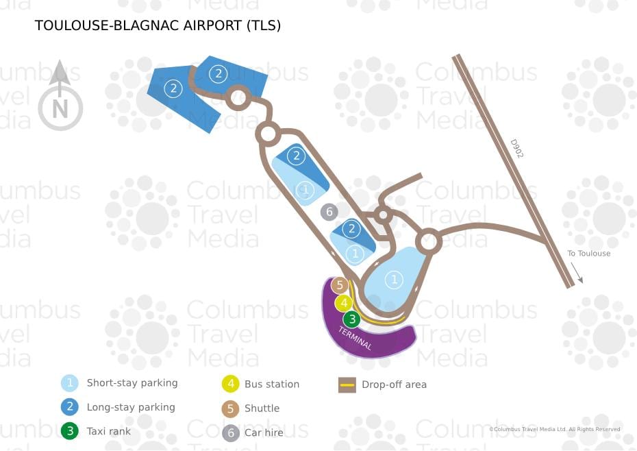 地図トゥールーズのブラニヤックの空港