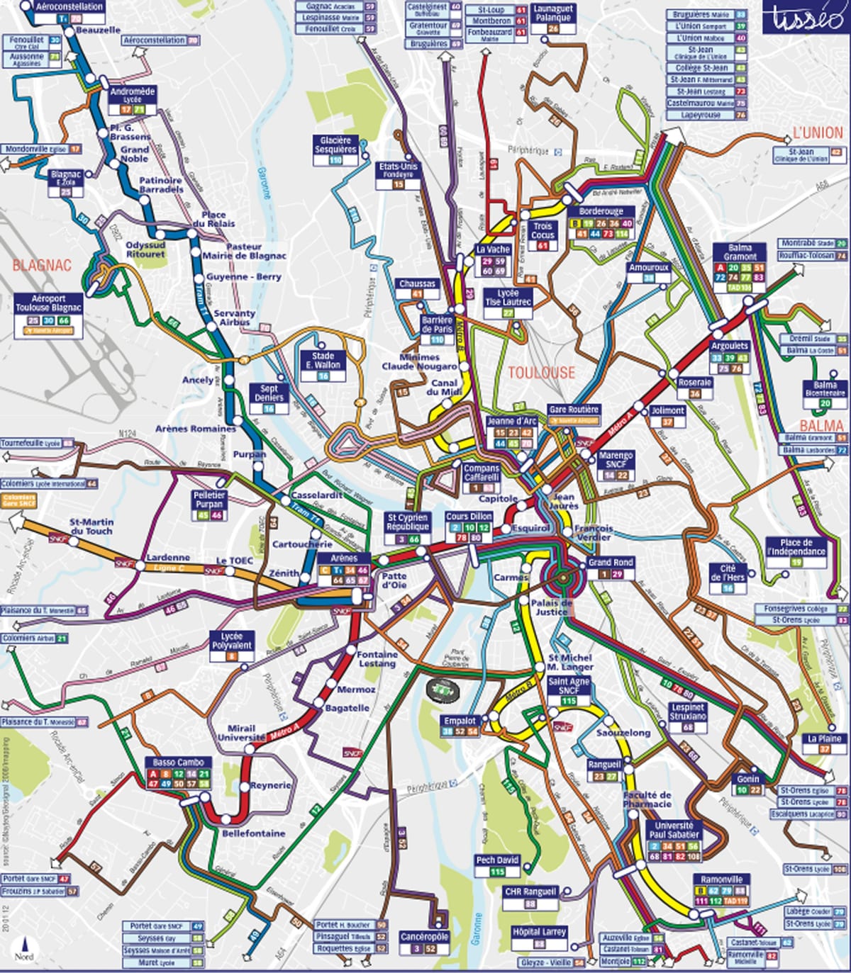 トゥールーズ輸送地図