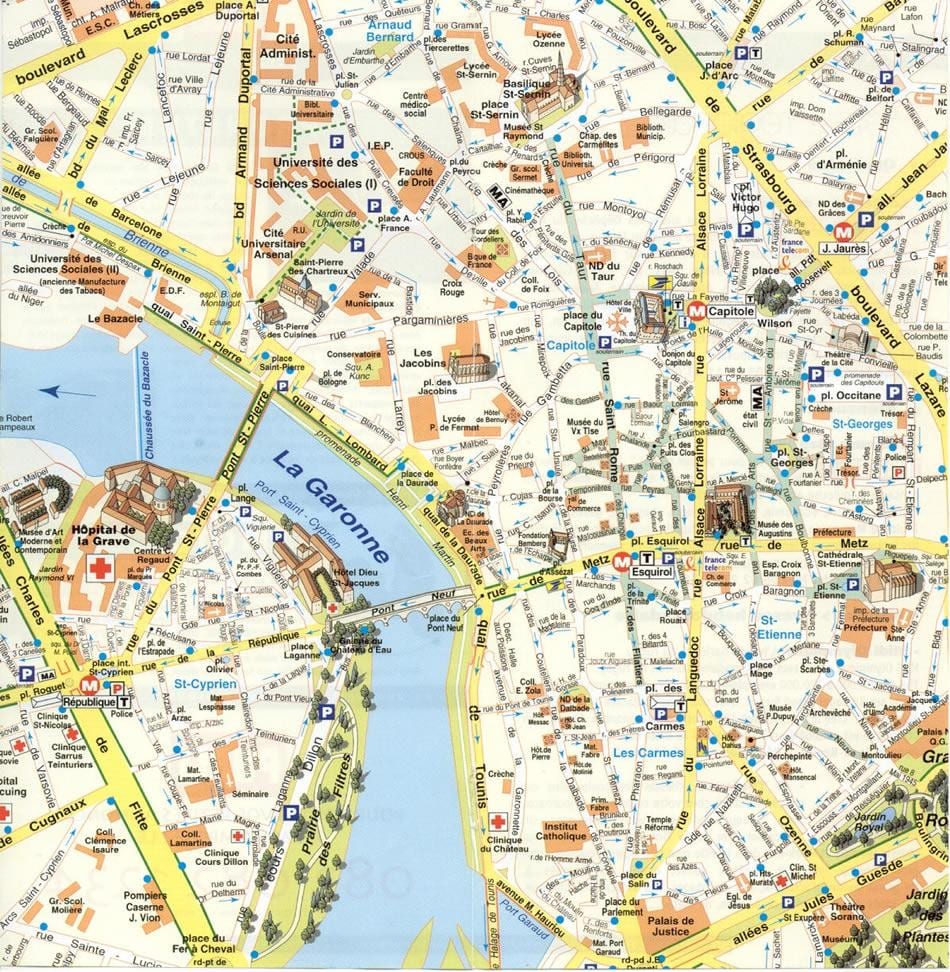 地図トゥールーズ郊外